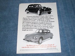 1969 Citroen DS-21 Vintage Ad "Really Only Two Kinds of ...