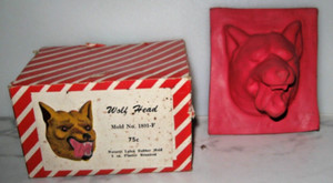 Vintage Boy Scouts Latex Rubber Plaster Molds Wolf Head with box OLD ONE