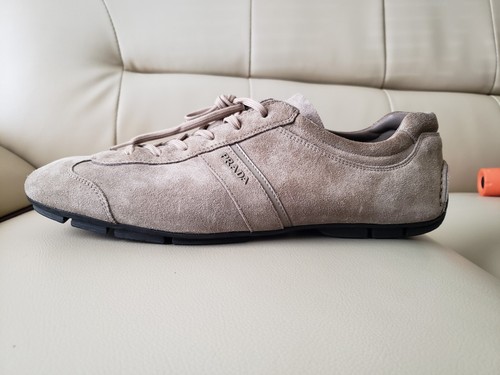 PRADA Men Sneaker Made ITALY Grey Suede  Sz 10 UK / 11-11.5 US Ret $800 - Picture 1 of 12