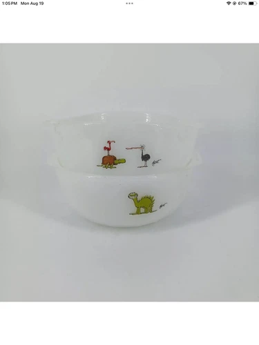 Vtg Anchor Hocking Fire King BC Comics Salad Cereal Bowls Set Of 2 Johnny Hart