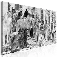WOLF PACK ANIMALS Canvas Print Framed Wall Art Picture Photo Image g-B-0140-b-a