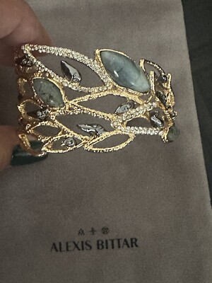 100% Authentic Alexis Bittar Elements Stone & Crystal Cuff Bracelet