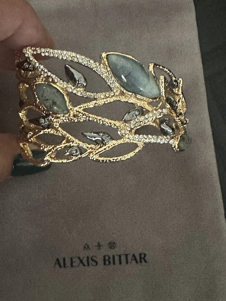 Brazalete de piedra y cristal Alexis Bittar Elements 100 % auténtico
