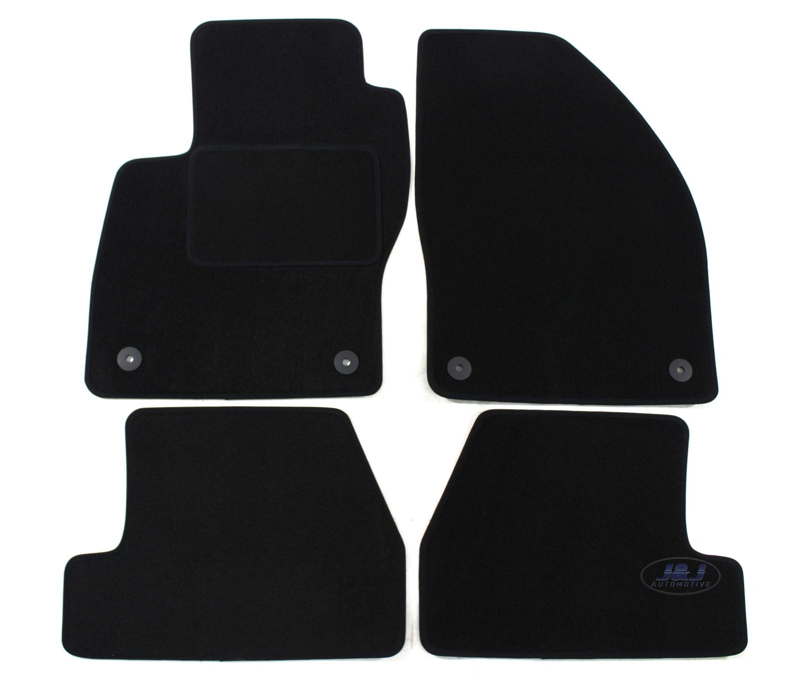 Tapis de sol velours haut de gamme sur mesure pour Ford Focus 3 avec finitions soignées en noir
