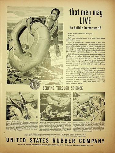 1944 UNITED STATED RUBBER COMPANY THAT MEN MAY LIVE AD 8 1/2" X 11"-B6-4