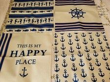 Nactical Theme Throw Pillow Covers. Beach Sea Horse Anchor Happy Place Fish