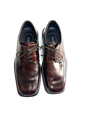 Stephan Bossi Brown Leather Square Toe Oxford Dress Shoes  display picture 1