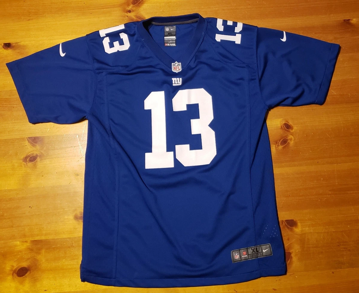 NIKE NFL New York NY Giants #13 Odell Beckham Jr On Field Men's Blue  Jersey