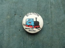 Rail Railway Steam Badge Bicton Woodland Line Train Engine Tin Button