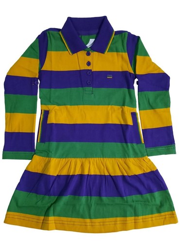 Girls 2T Toddler Classic Mardi Gras Dress with Pockets Purple Green Gold