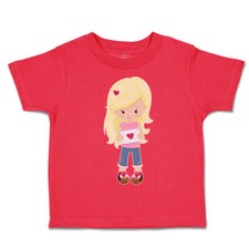 Toddler T-Shirt Valentine Girl Letter Brown Valentins Day Charming Clothes Buns