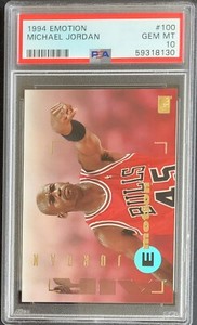 1994 SKYBOX EMOTION MICHAEL JORDAN #100 PSA 10