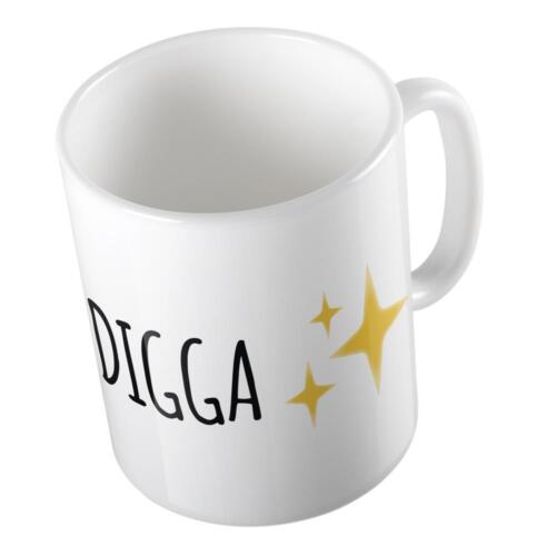 HUURAA! Bedruckte Tasse Digga Emoji Stars Sparkles Kaffeetasse Becher mit Sterne - Afbeelding 1 van 3