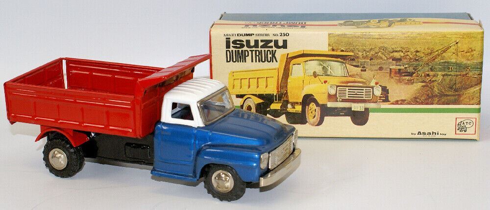 Vintage ASAHI ATC Japan Tin Friction ISUZU DUMP TRUCK Toy