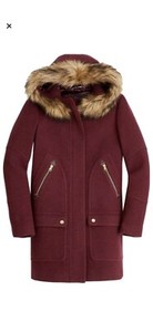 Nwt J Crew Chateau Parka Italian Stadium Cloth Wool Coat Heather Fire Red Sz 0 Ebay