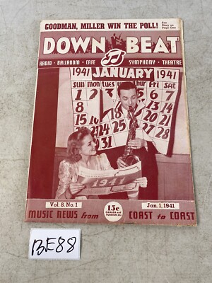 rare Down Beat Vol. 8 Vintage Magazine 1941 News Paper 13E88