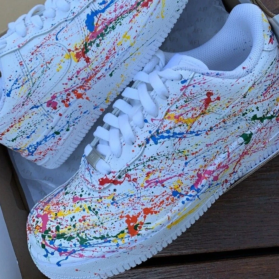 Custom Nike Air Force 1 Splatter Custom Color Hand Painted 