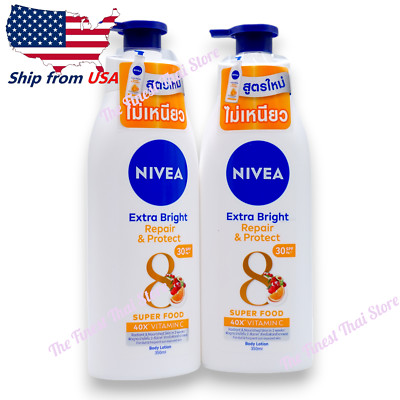 Nivea Extra Bright Repair & Protect 8 Super Food Body Lotion SPF30, 350ml x 2
