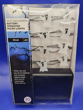 30 Ct Halloween Battery Operated Ghost Micro Lights 9.5 Ft Lighted String