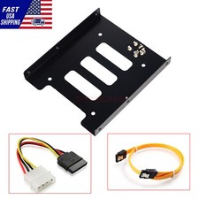 New 2.5 " to 3.5" Bracket SSD HDD Adapter  SATA Cable  Power Cable USA Ship