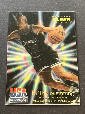 1996 FLEER TEAM USA SPECIAL ISSUE IN THE BEGINNING 3-D SHAQUILLE O NEAL #6
