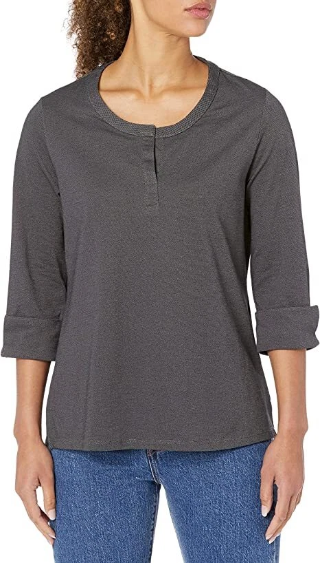 Top tejido mezcla algodón central DG230W Devon & Jones para dama Foto 2 de 2