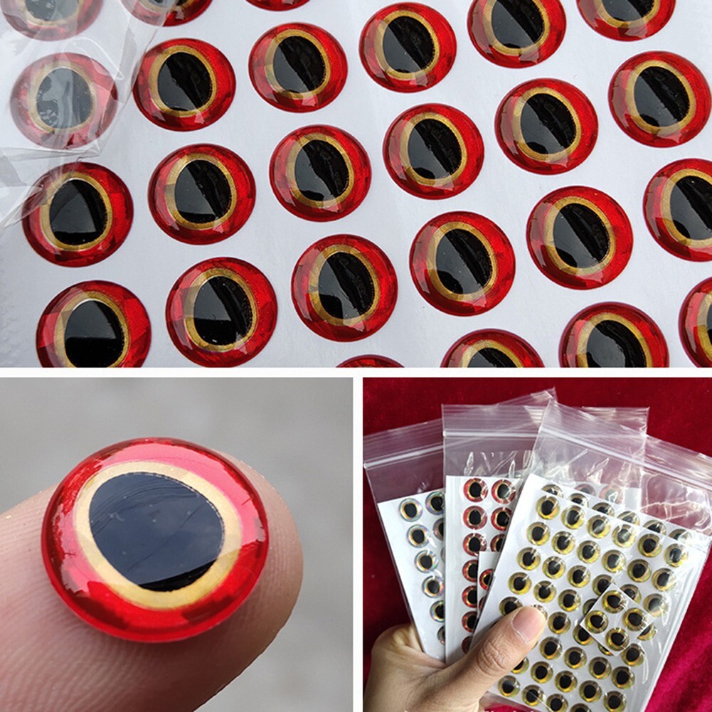 100x 3DHolographic Fishing Eyes Lure Eye Self Stick For Fly Tying 6