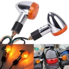 Chrome Motorcycle Turn Signals Lights For Honda Shadow Spirit Aero Ace 750 1100