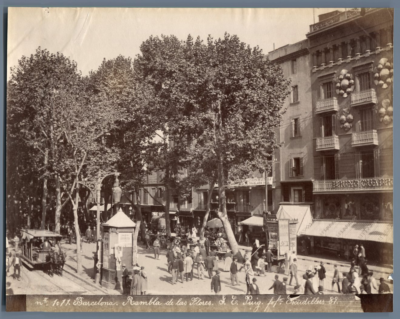 Tirage Albuminé Original D'époque - Panorama De Barcelone, Espagne, Circa 1880