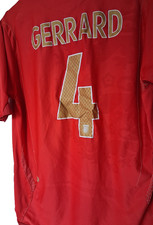 VINTAGE England Football Shirt Red Gerrard #4 Away 2006 2008 Umbro World Cup L