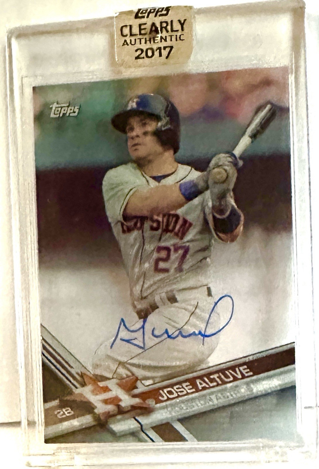 JOSE ALTUVE AUTO 2017 CLEARLY AUTHENTIC ASTROS AUTOGRAPH 