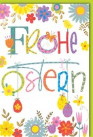 Ostern - GlüCkwunschkarte Im Format 11,5 X 17 Cm Mit Umschlag - Blumen Auf Rosa