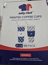 100 Pack 20 Oz Disposable Coffee Cups with Lids and Sleeves , to Go Coffee Cups 