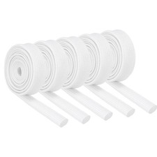 5Pcs Wire Insulation Braid Fire Sleeve,3.28Ft-6mm ID White, High Temp Silicone