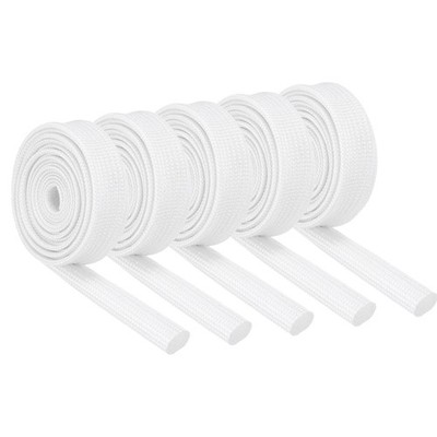 5Pcs Wire Insulation Braid  Fire Sleeve,3.28Ft-6mm ID White, High Temp Silicone