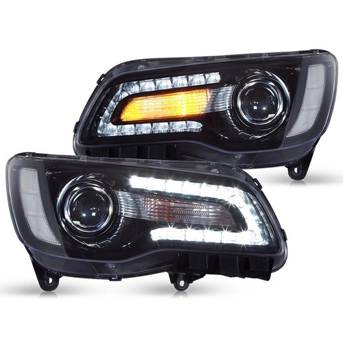 Faro halógeno negro ámbar de repuesto lado derecho y derecho para Chrysler 300 2011-2014 - Imagen 5 de 16