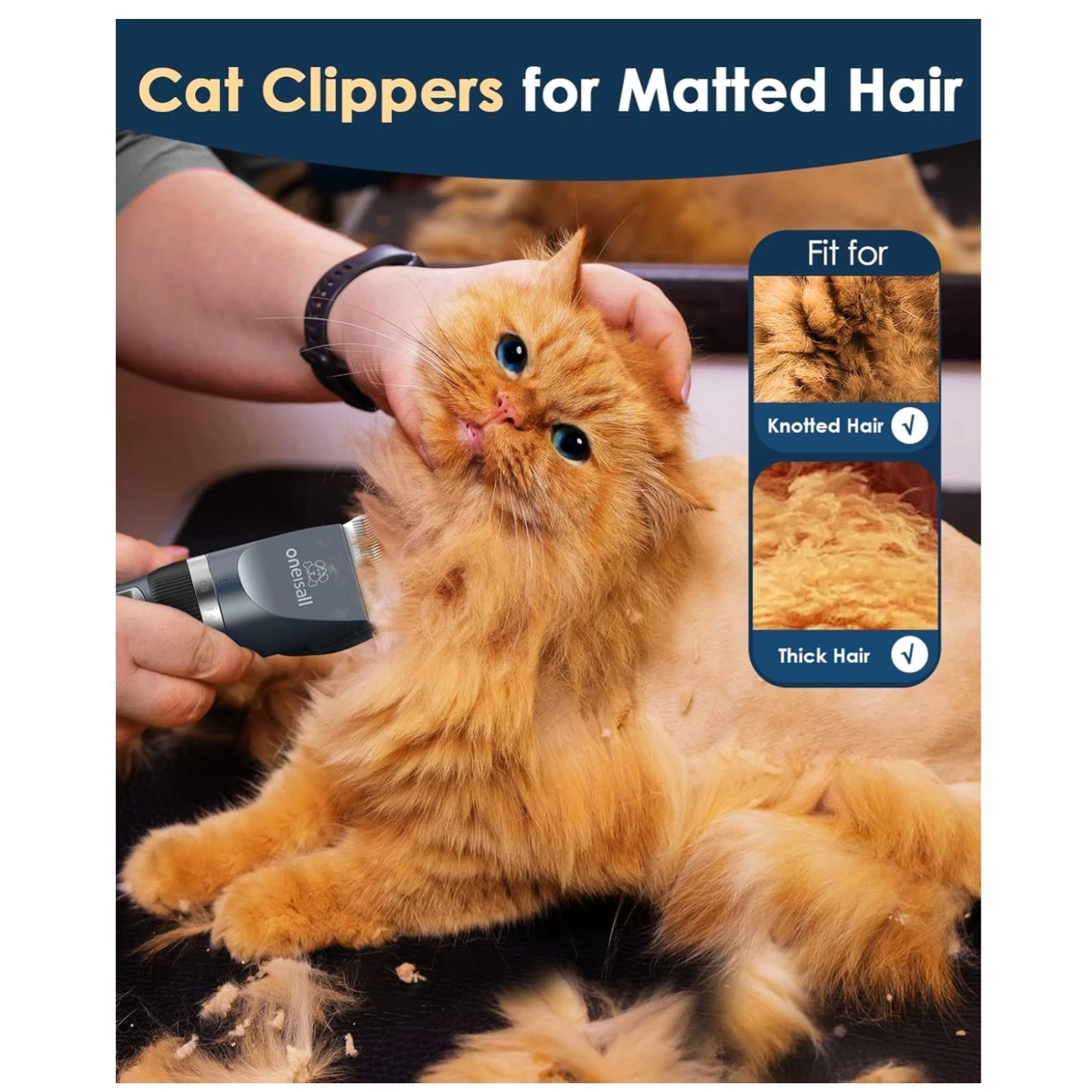 Quiet Cat Clippers & Grooming Kit - 2-Speed Cordless Design