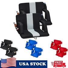 Wide Stadium Seats for Bleachers w/Back Support, 6-Position Adjust, Cup Holder