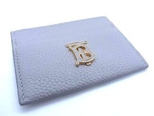 Burberry TB Logo Leather Card Case Pass Case Grey FA7888