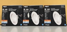 LOT OF 3 Feit Electric White 5-6 in. W Aluminum LED Dimmable Recessed Downlight