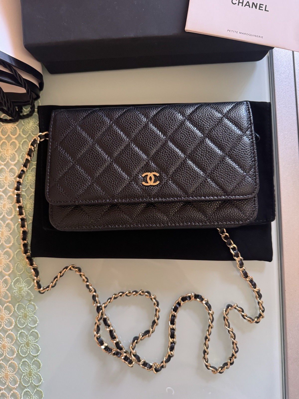 Chanel Wallet on Chain in Caviar Leather Black