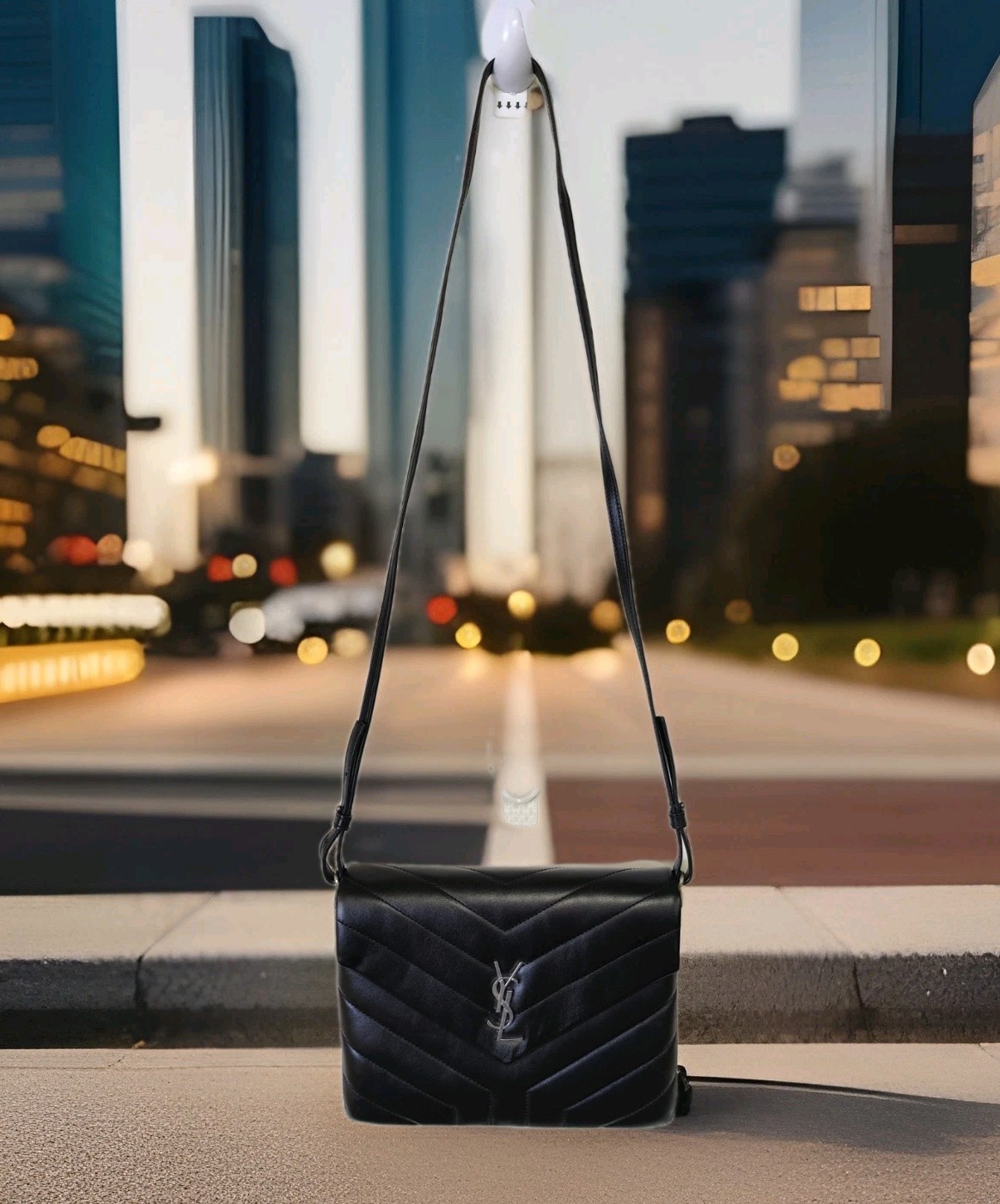 Saint Laurent YSL Mini Toy Loulou Black Quilted Leather Bag with Detached Tags