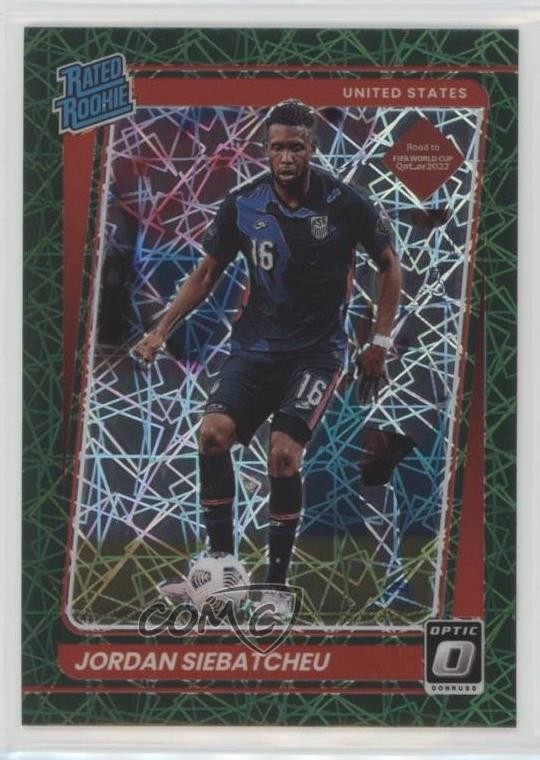 2021 Donruss Road to Qatar Optic Green Velocity Prizm Jordan Siebatcheu #194 i4v