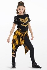 Dance Costume Medium Adult Gold Weissman 12238 Hip Hop Jazz Sequin 3pc Set