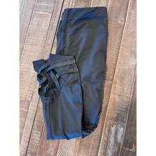 Active Life Black Capri Leggings Lattice Cutout Ankle Athletic Womens