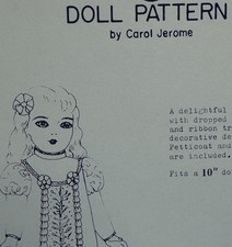 Doll Clothes Pattern for Your 10  Antique Rep...