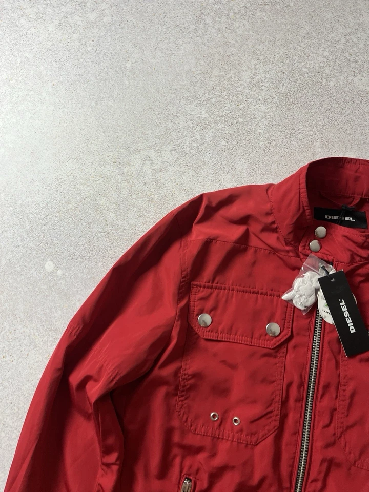 Chaqueta roja de nailon recubierta de teflón para motocicleta Diesel J-RIDE para hombre S* Foto 3 de 4