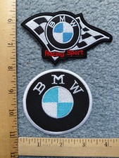 LOT OF 2 BMW MOTORCYCLE RACING CAR AUTO IRON ON PATCHES free shipping