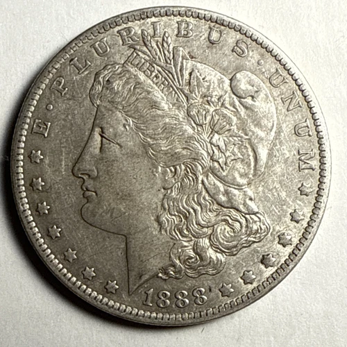 1888-O Morgan Silver Dollar Oval O Vam 2 Top 100 AU