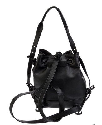Opening Ceremony Black Izzy Convertible Backpack/ Bucket Bag  Drawstring Handbag